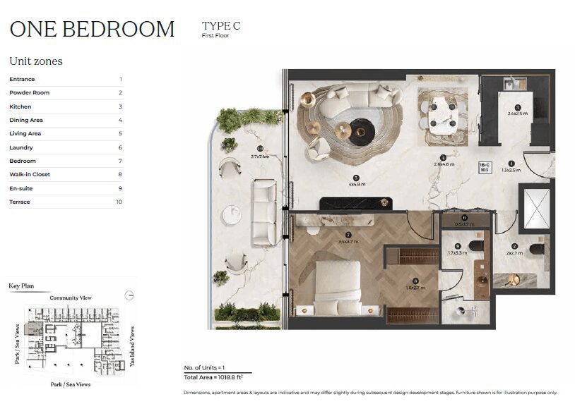 1 bedroom - Type C (First Floor)
