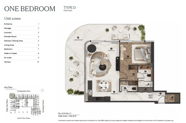 1 bedroom - Type D (First Floor)
