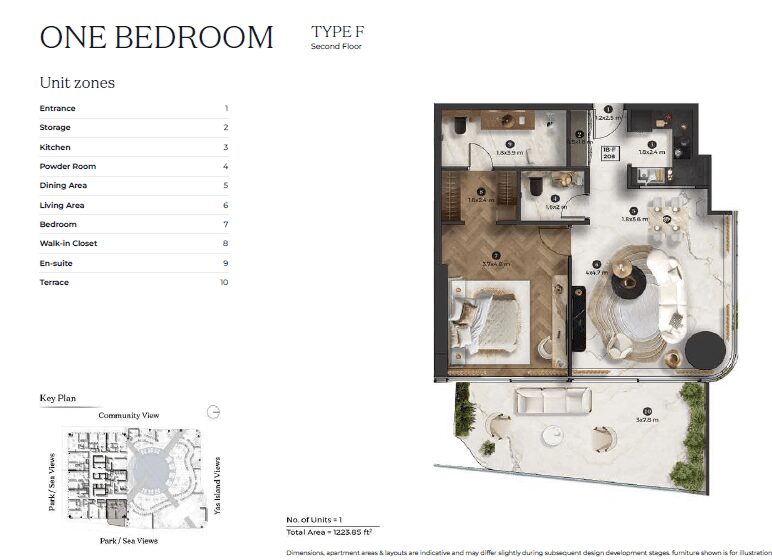 1 bedroom - Type F (Second Floor)