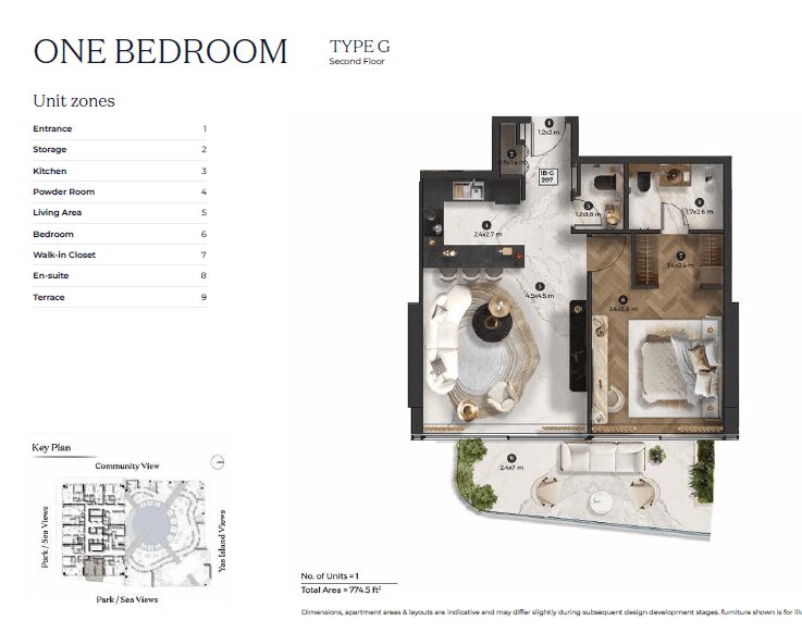 1 bedroom - Type G (Second Floor)