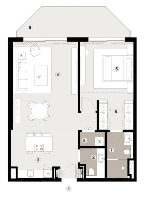 1 bedroom - Type 1A