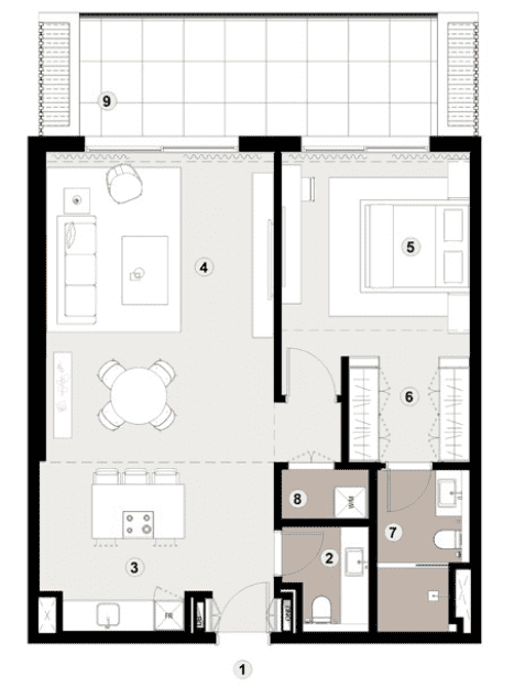 1 bedroom - Type 1C