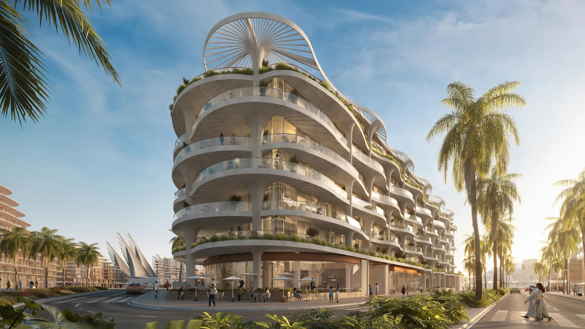 Mamsha Palm by Aldar luxury exterior facade in Saadiyat Cultural District