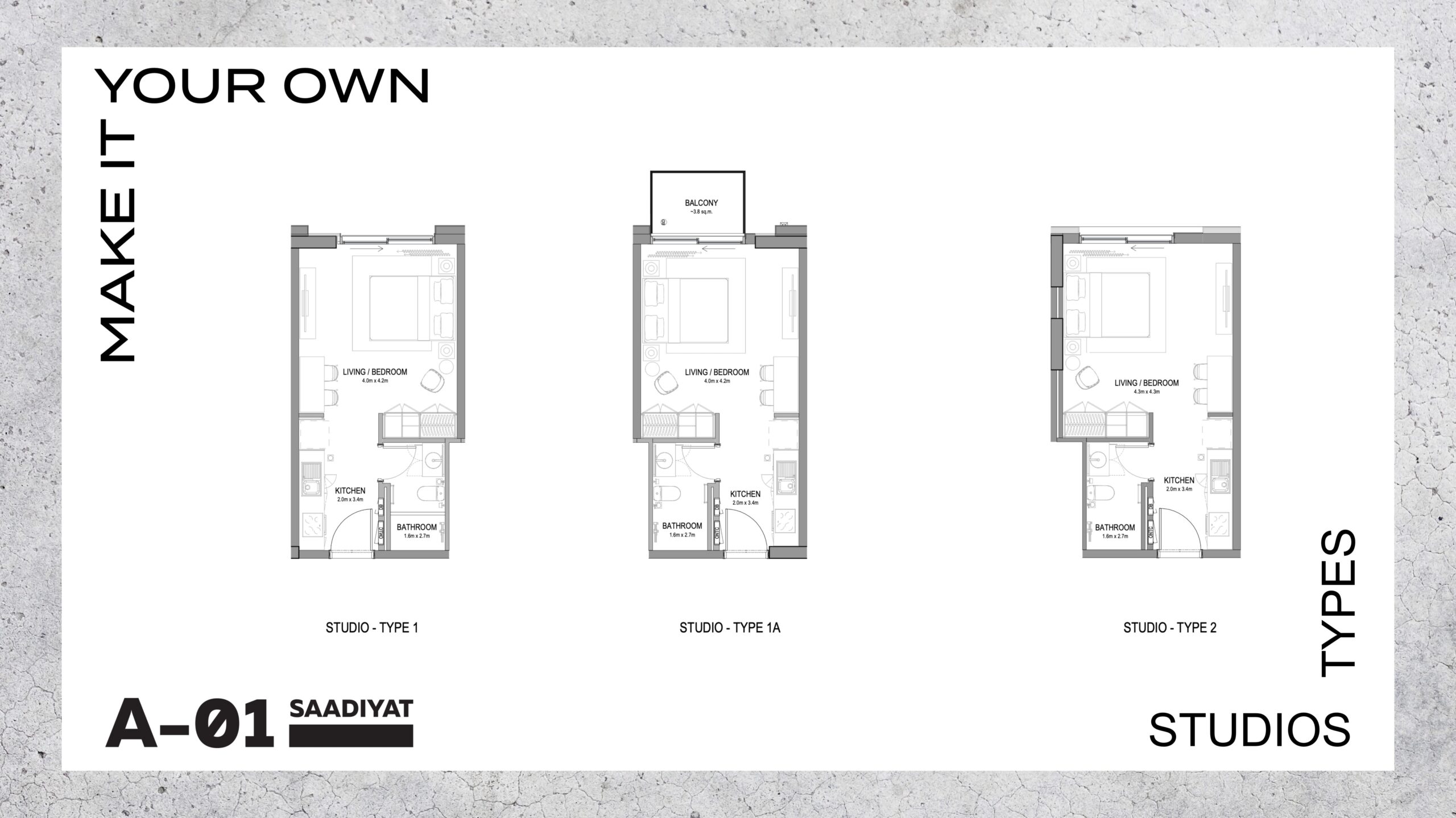Studio Apartments - Type 1 & 1A & 2