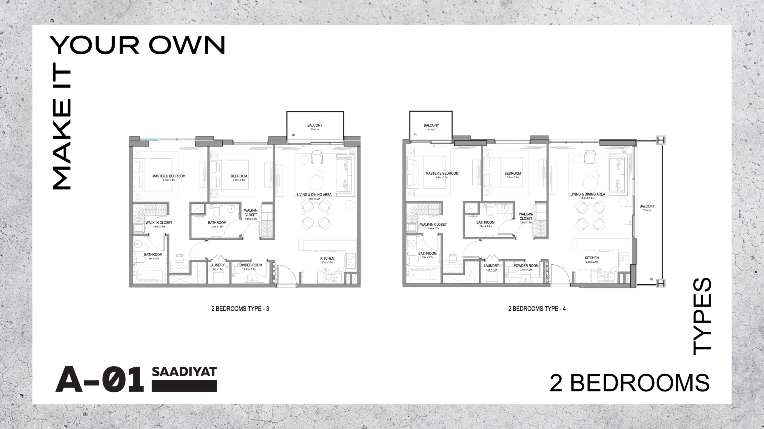 2 Bedroom Apartments - Type 3 & 4