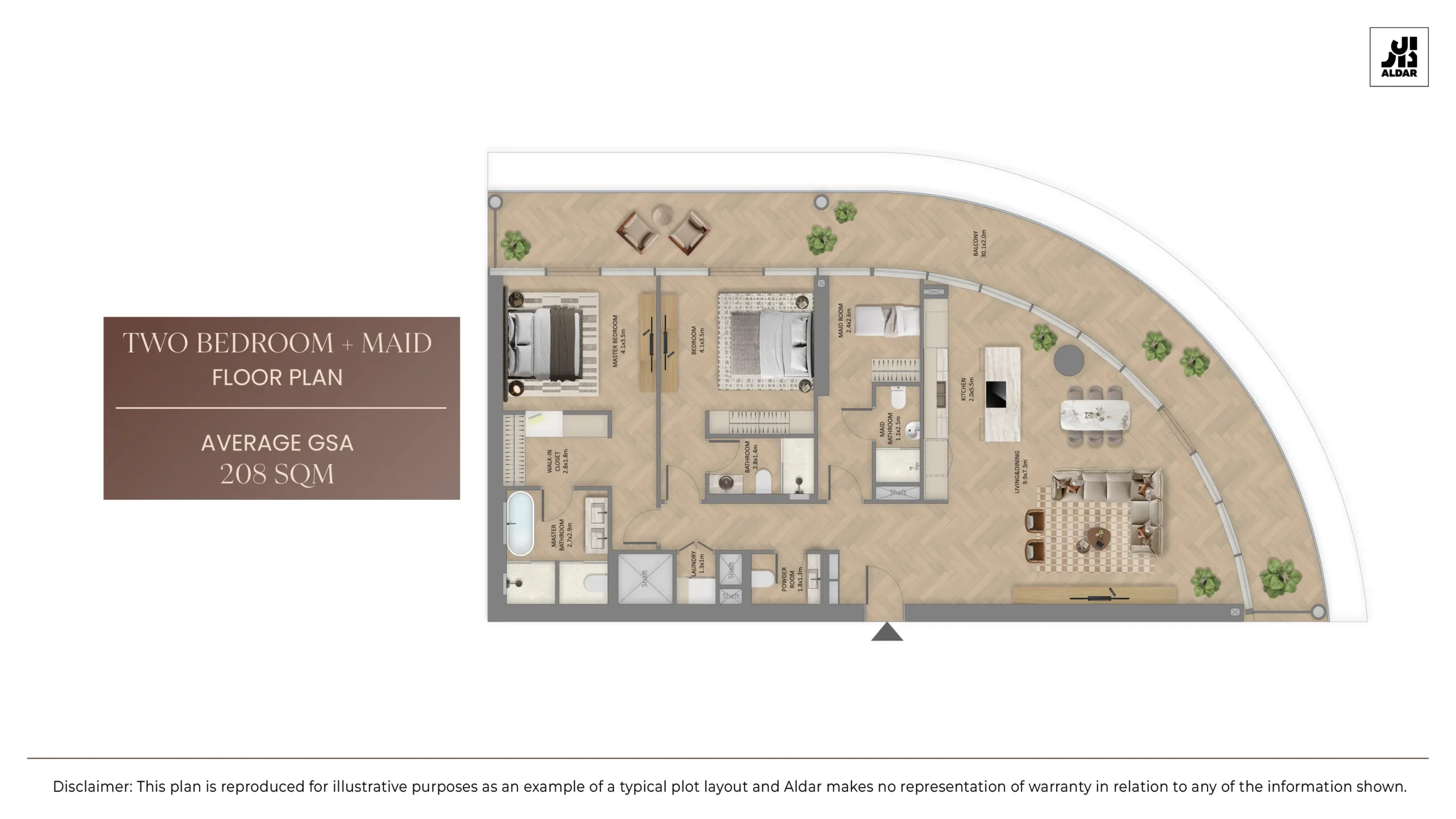 2 Bedroom - 2BED + Maid