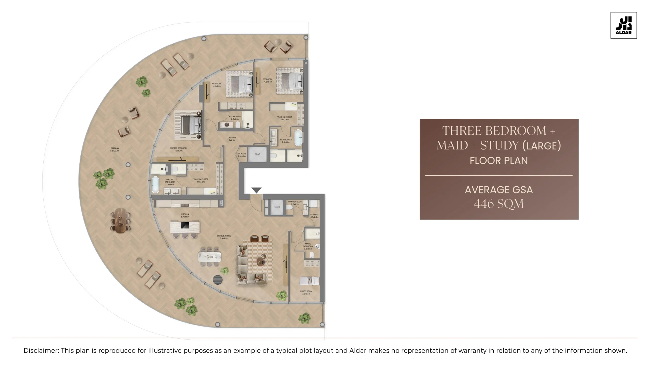 3 Bedroom - 3BED +Maid + Study (Large)